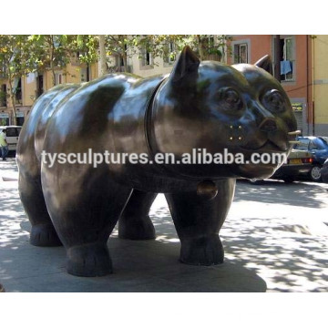 Famous metal statue bronze cast fat cat sculpture for decoration